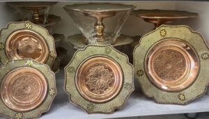شیرینی و میوه خوری مسی خاتم
