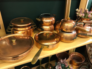 ظرف مسی دسته برنجی