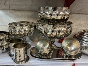 ست ظروف مسی زنجان با پوشش کروم