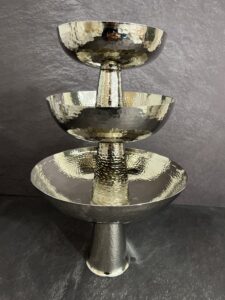 ست میوه خوری مس پایه لوله ای کروم